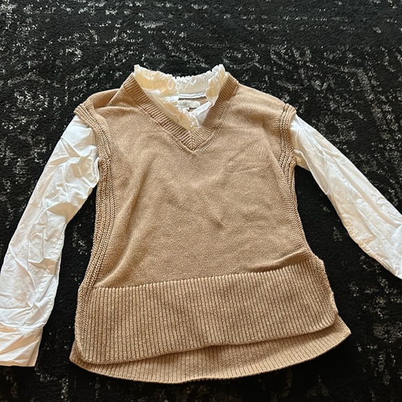 LOFT Beige Sweater Shirt - Picture 6 of 9